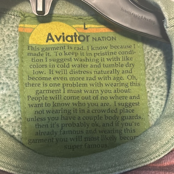 Aviator Nation cropped Sweatshirt Sz L - Picture 9 of 11